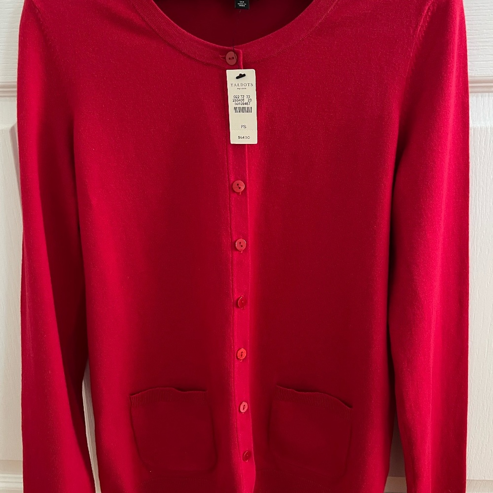 Talbots red charmer sweater size petite small